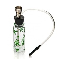 Mini Creative Glass Bottle Water Pipe Green Herb Portable  Hookah Tobacco Shisha Weed Smoking Pipe