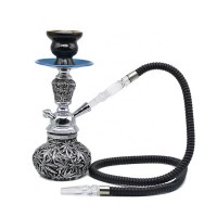 Metal Resin Hookahs Leaves Weeds Style Small Hookah Pipe for sale 1 Hose Gift Box Charcoal Nargile Shisha EKJ H1004