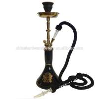 Solid brass shaft handblown glass Hookah for lounge