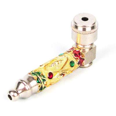 Brass metal novelty tobacco smoking pipe